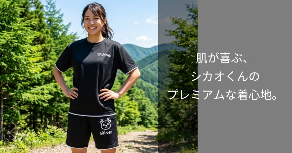 肌が喜ぶ、シカオくんのプレミアムな着心地。